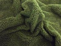 Faux Fur SHERPA FLEECE Sheepskin Fabric Material - CASHMERE OLIVE GREEN